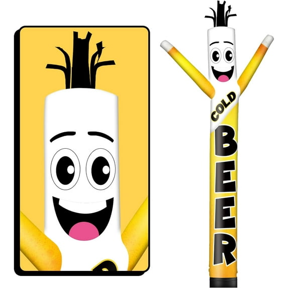 20FT Tall Inflatable Tube Man Cold Beer Wacky Wavy Dancing Guy (18''Diameter) for Outdoor Decoration Advertising Business Promotion - Food Theme (Blower Not Included)