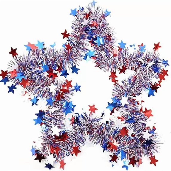 20FT Valentines Garland Decor St.Patrick's Day Tinsel Garland Shamrock Clover Green Gold Metallic Tinsel Twist Garland for Irish Saint Patricks Day Party Home Decor Indoor Outdoor Decoration