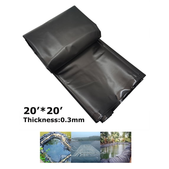 20Ft*20Ft Fish Pond Liners Gardens Pools HDPE Membrane Reinforced Landscaping Impervious Aquaculture