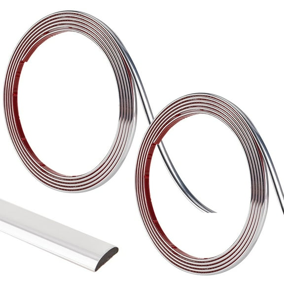 20Ft Length Wall Trim Peel Stick Molding Trims Silver PVC Flexible Adhesive Corner Caulking Tile Edge Decor Bendable Mirror Furniture Ceiling Countertop Tables Cabinets Decors Width 0.31in Silver