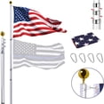 thumbnail image 1 of 20Ft Telescopic Flag Pole Kit, Heavy Duty Aluminum Telescoping Flagpole, with 3x5 American Flag and Topper Ball for Commercial, Residential Use, 1 of 7
