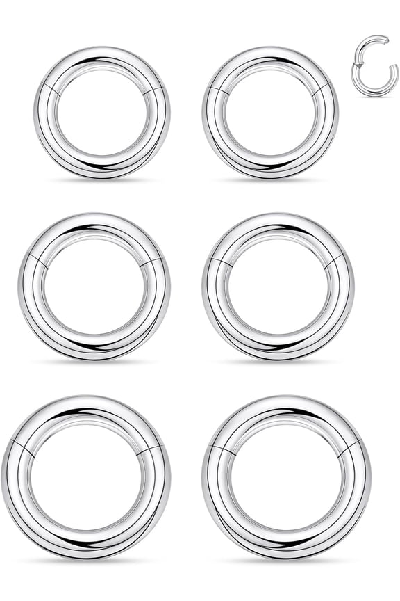 20G 18G 16G 14G 12G 10G 8G 6G 4G 2G Nose Rings Hoops 316l Surgical Steel Clicker Septum Lip Ring Tragus Helix Daith Rook Conch Snug Cartilage Lobe Earrings Hoop Piercing Jewelry For Women Men[r201]