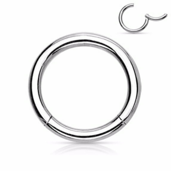 20G 18G 16G 14G 12G 10G Hinged Clicker Ring Ear Segment 316L Surgical Steel Hinge