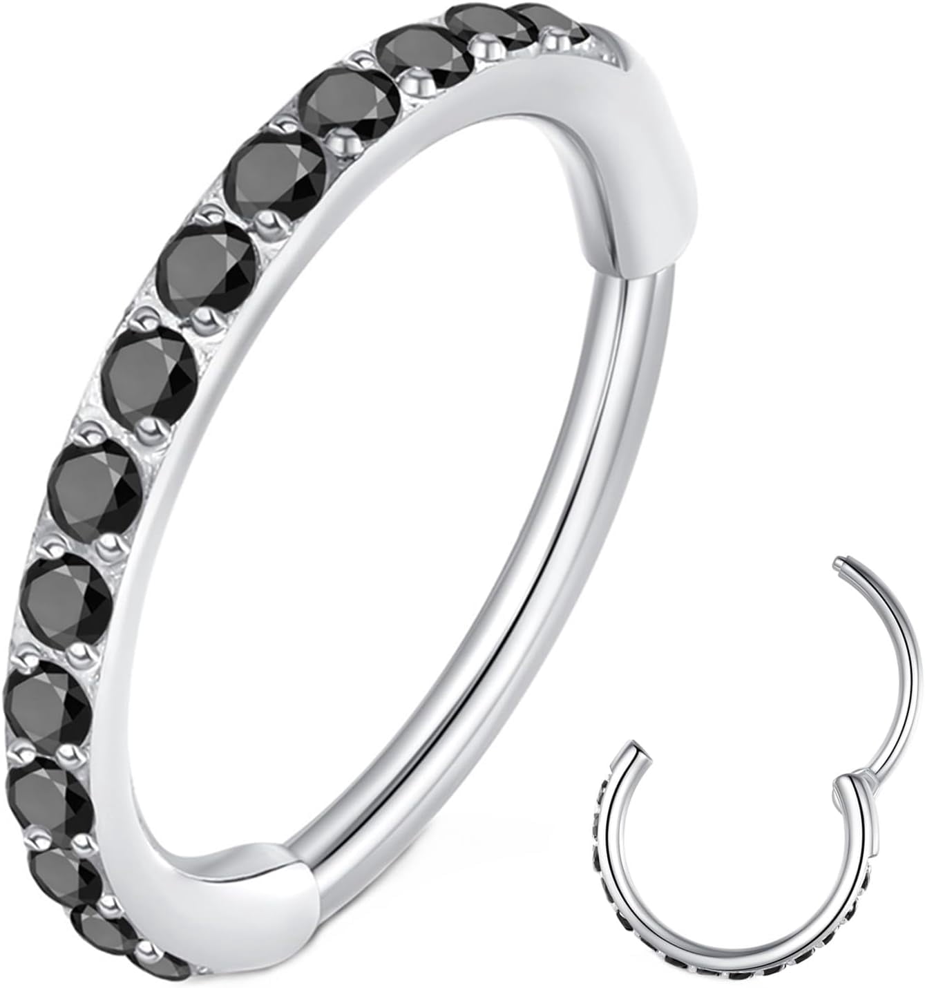 Body Candy Body Candy 18g Steel Nose Rings Cartilage Piercing Clear