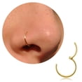 thumbnail image 1 of 20G 18G 16G Titanium Nose Ring Hoop, Cartilage Hoop Earrings for Women Men Silver Gold Nose Ring Septum Ring Tragus Conch Helix Daith Lip Piercing Jewelry 6mm/7mm/8mm/9mm/10mm (Gold-20g, 7mm), 1 of 9