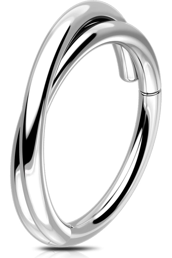 20G/18G Double Nose Ring Hoop 316L Surgical Steel Hinged Segment Clicker Cartilage Helix Daith Tragus Rook Conch Earring Lip Ring 6mm 8mm 10mm 12mm