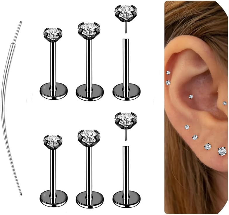 OUFER Body Piercing Internally Labret Monroe Lip Bar Titanium OUFER Body Piercing Internally Labret Monroe Lip Bar Titanium