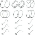 thumbnail image 1 of 20G Nose Rings Hoops Stud Surgical Steel Hypoallergenic Nose Piercings Jewelry for Women Men, 1 of 3