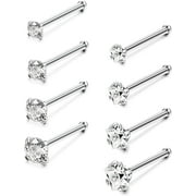 PEYSAITR 20G Stainless Steel,Nose Rings Studs L-Shape Piercing Body Jewelry 1.5mm 2mm 2.5mm 3mm,8PC,3 colors