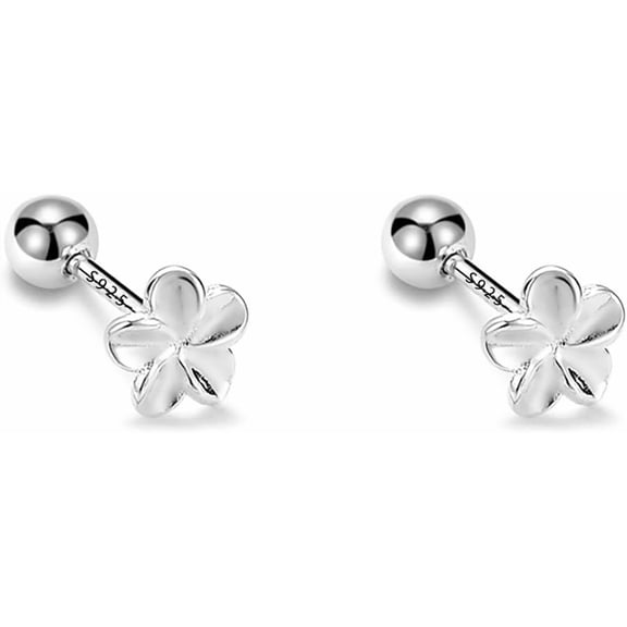 20G Tiny Cute Flower Earrings for Women 925 Sterling Silver Small Ball Screw Back Stud Cartilage Tragus Post Minimalist Floral Dainty Birthday Jewelry for Mother