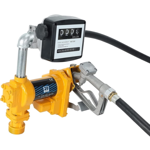20GPM 12V Fuel Transfer Pump DC Gasoline for Gas Diesel Kerosene w/ Flow Meter