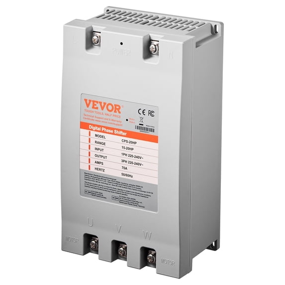 20HP 70A 220V Single Phase to 3 Phase Converter, 220V-240V Input/Output, Heavy Duty Motor Starter