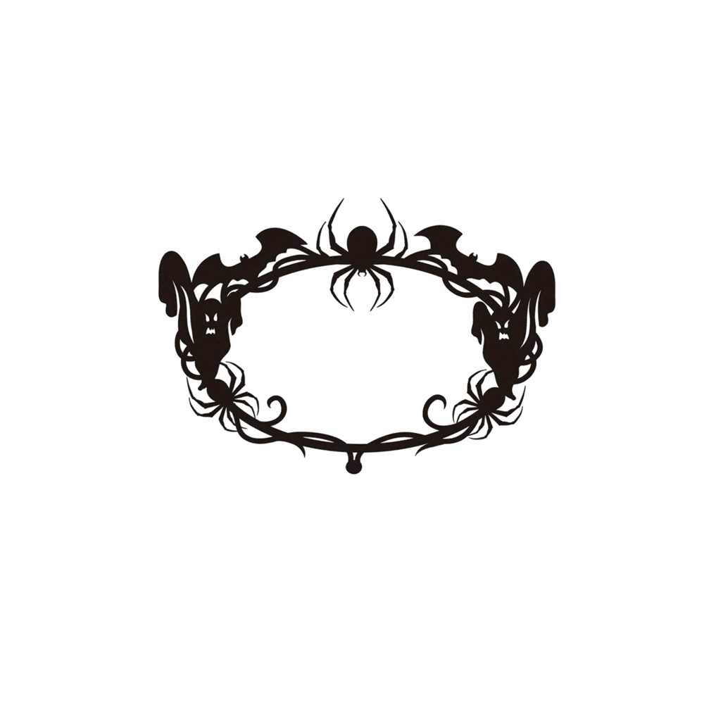 Iron Gothic Bat and Spiderweb Ghost Wall Hanging for Halloween Indoor Outdoor Decor
