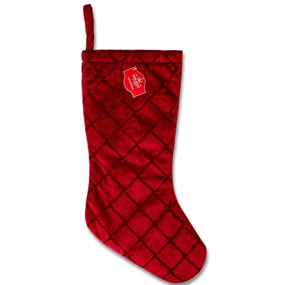 Embossed Velvet Christmas Stocking, Red, 20", by Holiday Time