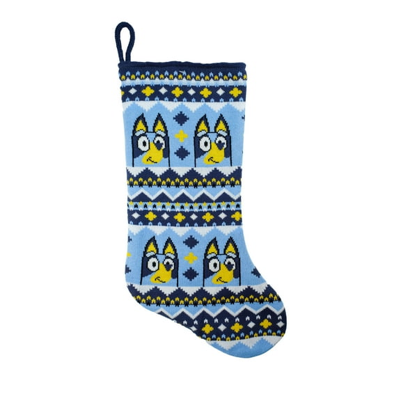 Bluey, 20 inch Knit Christmas Stocking, Polyester, Blue, by Ruz