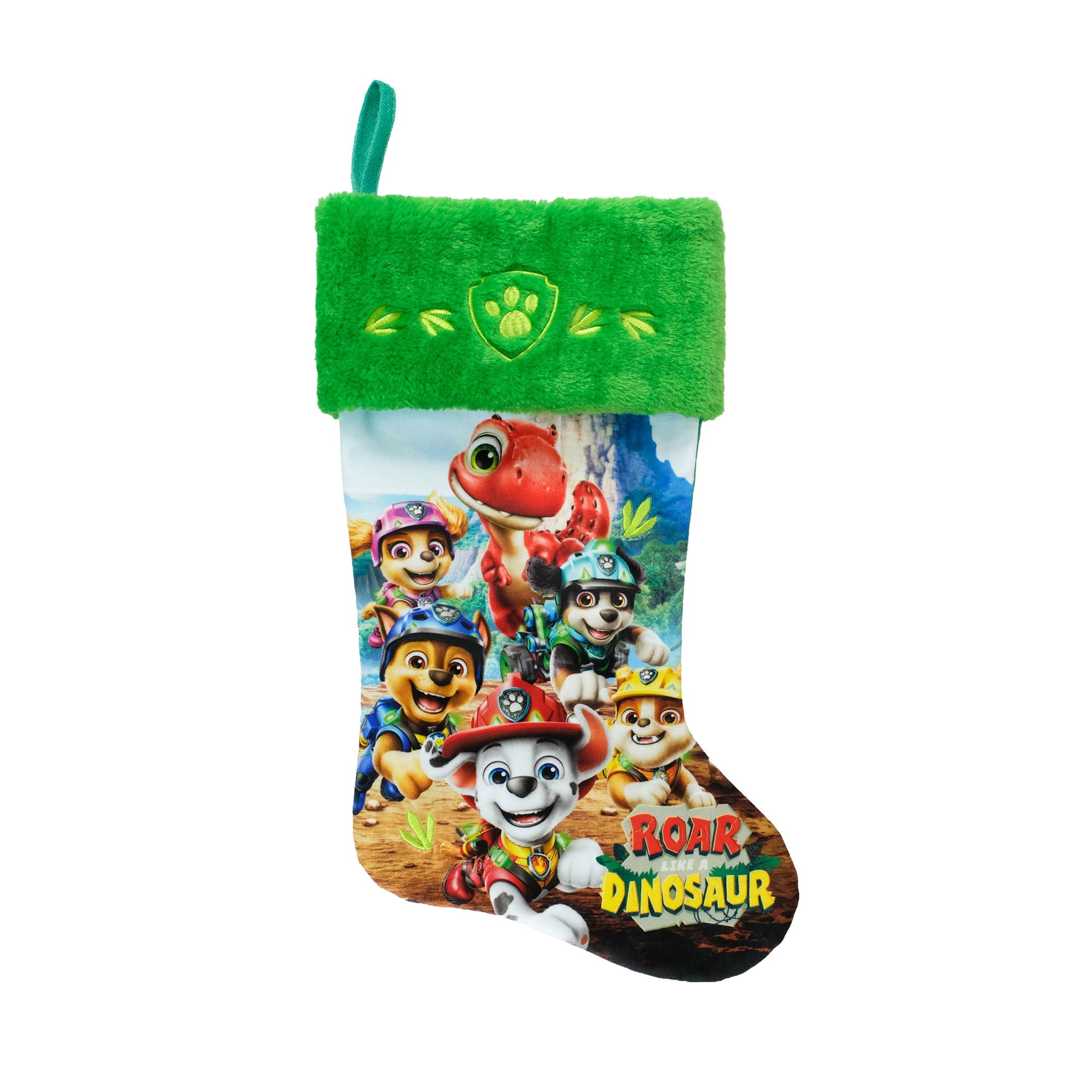 Paw Patrol 20 Inch Velvet Dinosaur Christmas Stocking – Holiday Kids Stocking