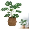 thumbnail image 1 of 20In Artificial Monstera Tree, Faux Floor Plant with 9 Leaves, Indoor Outdoor Decoration for Home Office Living Room Patio, Black Pot+Basket, 1 of 9
