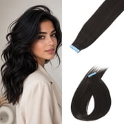 20Inch 1B# Natural Black Tape In Hair Extension Invisible Tape-In Hair Extensions 20Pcs 30G