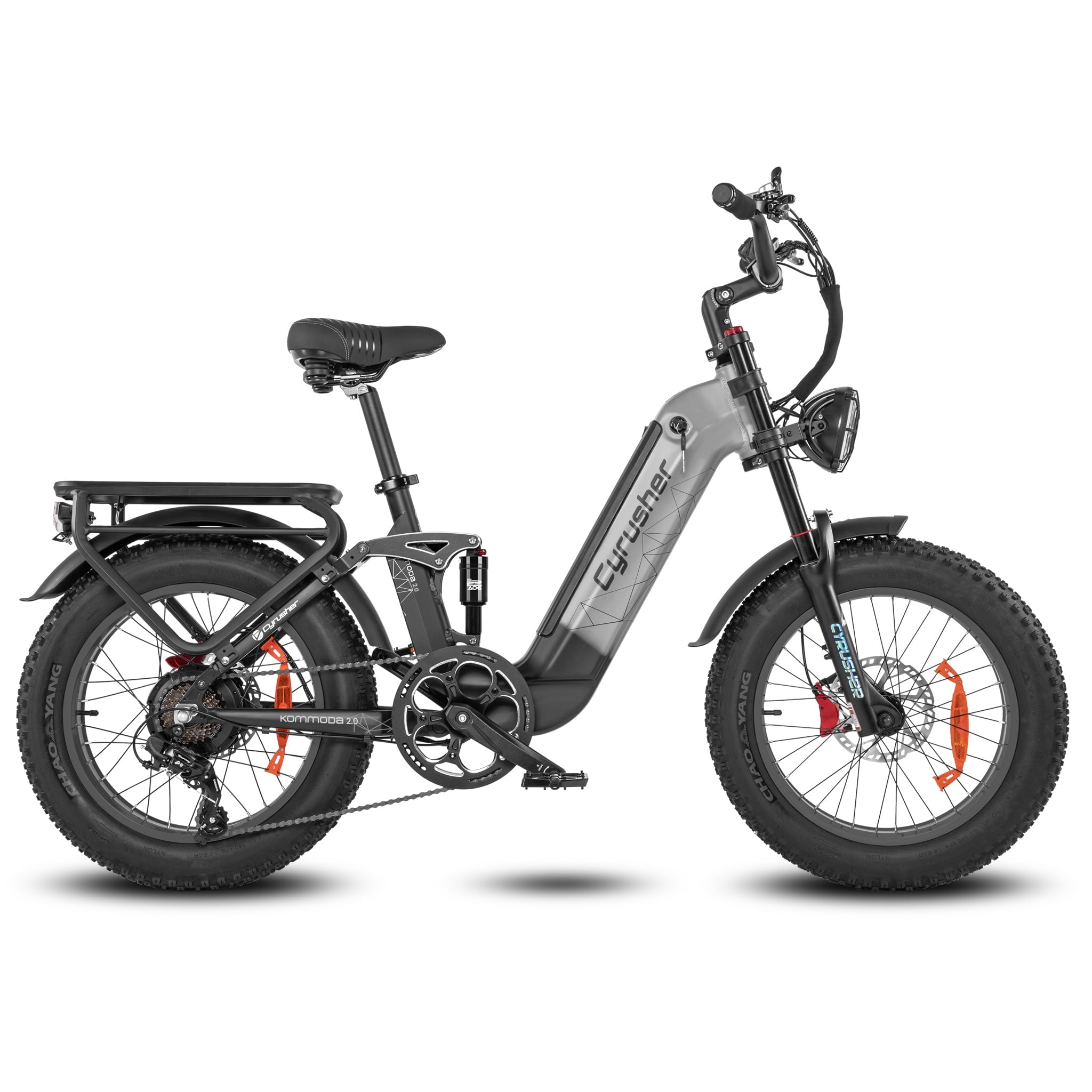 20Inch Aluminum Electric Bike,750W 28Mph 48V 20Ah 68Miles EBike,Air Suspension,Hydraulic Disc Brakes,Shimano 7-speed,4Inch Fat Tires
