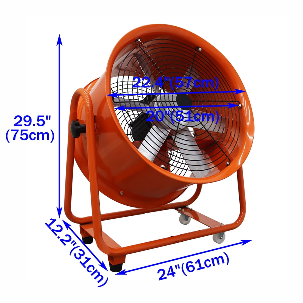 20Inch Axial Flow Fan Mobile Type Engineering Facilities Commercial ...