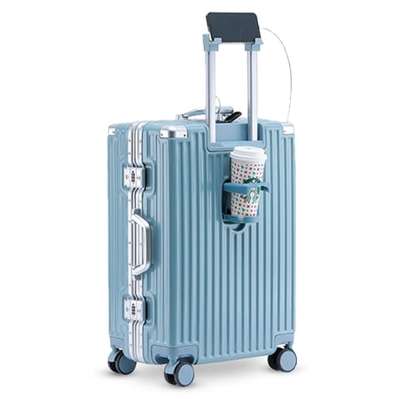20 Inch Carry On Luggage Airline Approved, PC Hardside Suitcase with Spinner Wheels, TSA Lock, Lightweight Travel Luggage, Blue