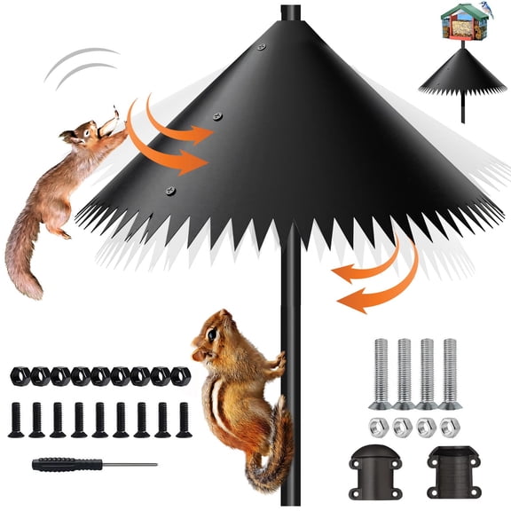 20Inch Squirrel Baffle for Bird Feeder Pole,Outdoor Pole Mount Squirrel Proof Guard Stopper, Yard, Garden patio