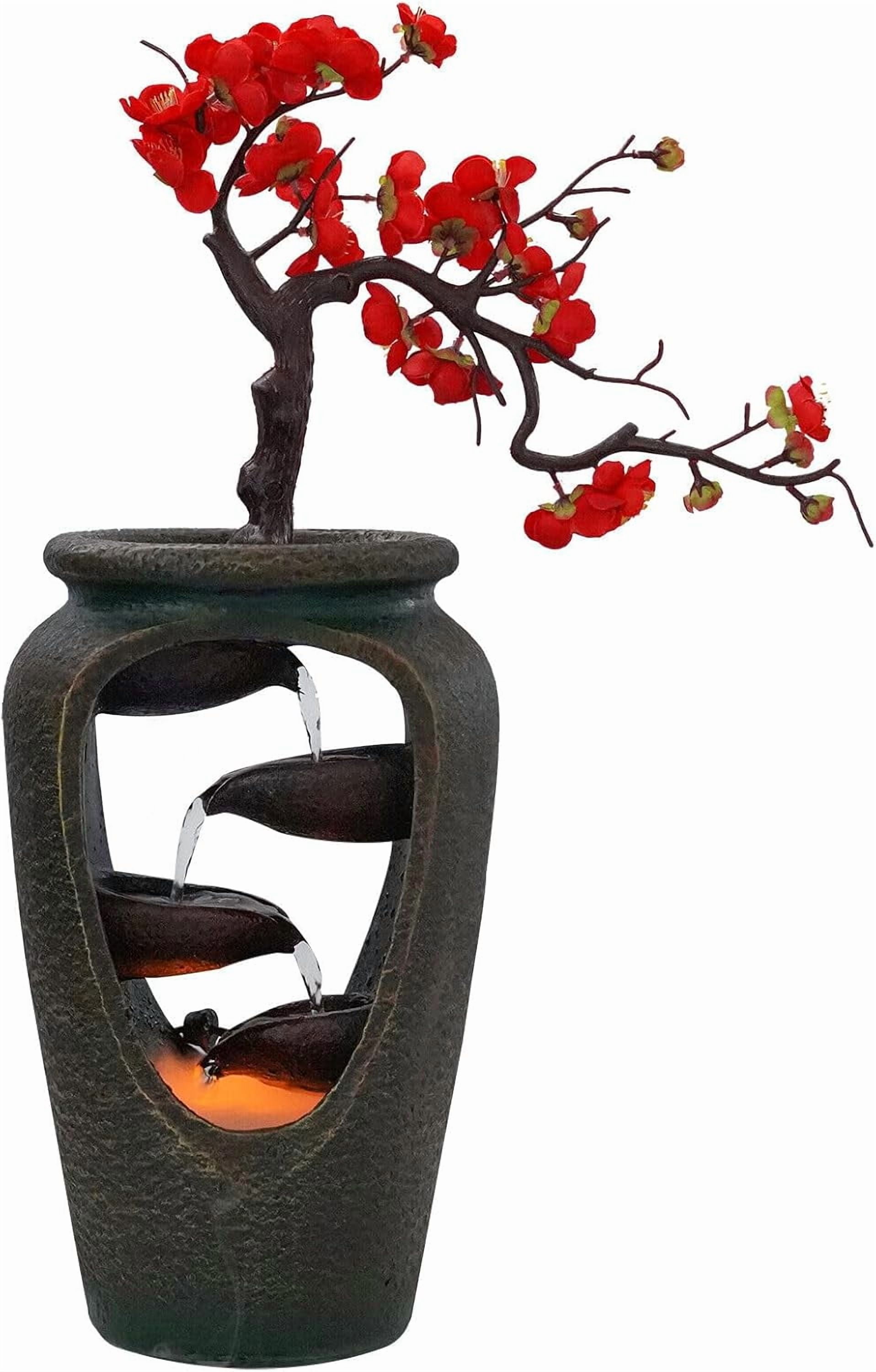 20Inch Tabletop Decorative Flower Vase Style Bonsai Waterfall ...