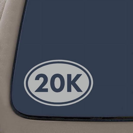 20K Vinyl Decal | 5.25-Inches By 3.5-Inches | Silver | Car Truck Van SUV Laptop Macbook Wall Decals