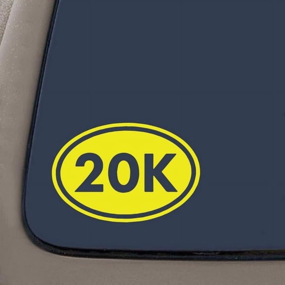 20K Vinyl Decal | 5.25-Inches By 3.5-Inches | Yellow | Car Truck Van SUV Laptop Macbook Wall Decals