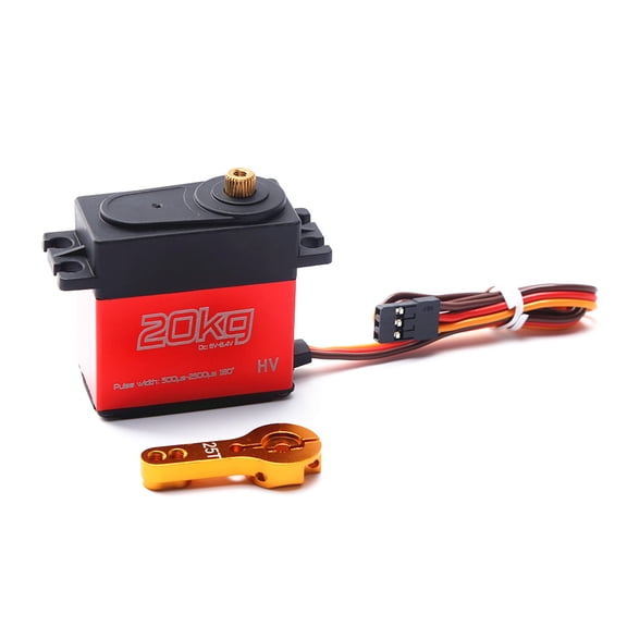20KG High Torque Digital Servo for 1/8 1/10 RC Car - Stainless Steel Gear, Waterproof, 180 Control (RM14364)