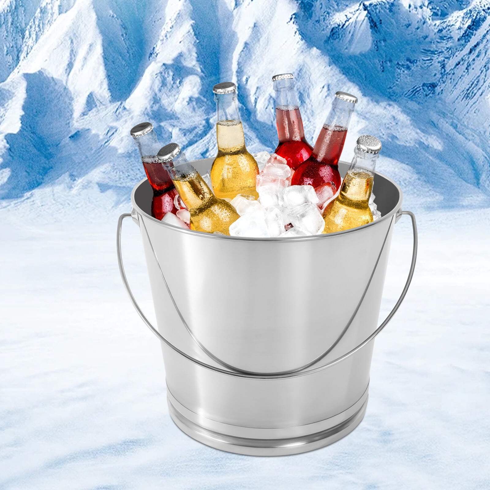 Liquid Slops Bucket 20L/21 Qt Large Stainless Steel Compost Bucket Metal Milk Pail with Lid ...