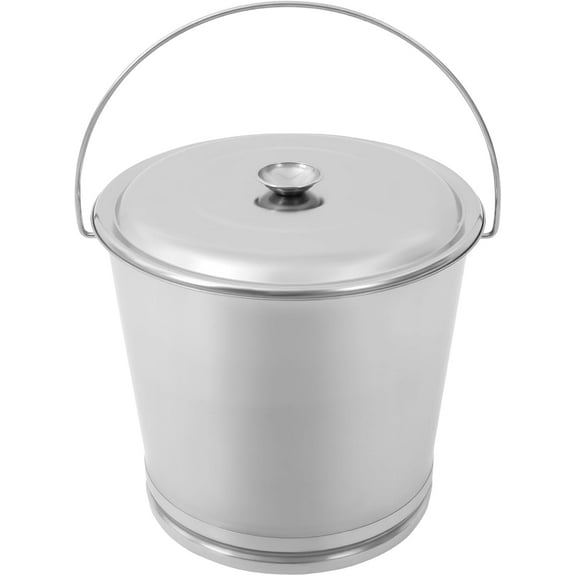 20L/21Qt Large Stainless Steel Compost Bucket Metal Milk Pail with Lid & Handle, Compost Bin Kitchen Scrap Buckets Food Waste Slop Storage Container Buckets Garbage Pail Trash Can