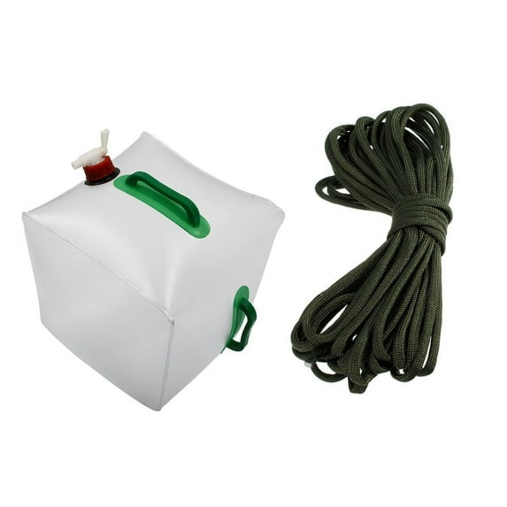 20L 5.3 Gallon Portable Water Carrier Water Storage Container with 7 Rope Parachute Rope Camping