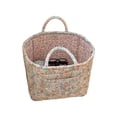thumbnail image 1 of 20L Boho Fabric Storage Basket, Portable Laundry Basket, Foldable Laundry Basket With Handle, Quilted Floral Print Baskets Organizer Bin with Handles for Home, Picnic, Shopping(12.6×10.24×9.84in), 1 of 5