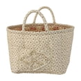 thumbnail image 1 of 20L Boho Fabric Storage Basket, Portable Laundry Basket, Foldable Laundry Basket With Handle, Quilted Floral Print Baskets Organizer Bin with Handles for Home, Picnic, Shopping(12.6×10.24×9.87in), 1 of 5