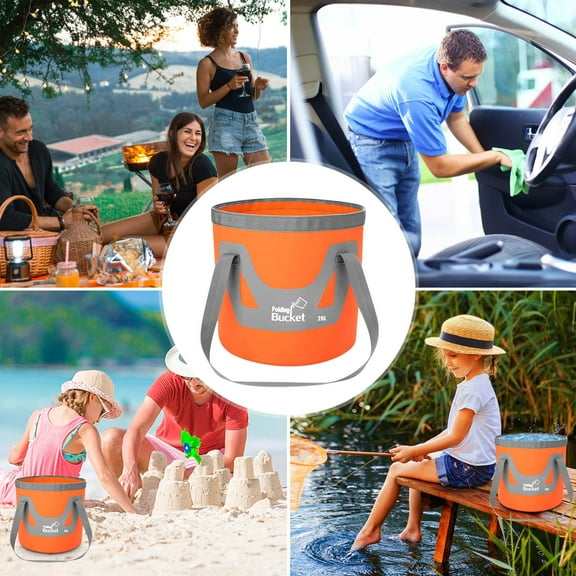 20L Collapsible Bucket Water Container Portable Folding Camp Wash Basin for Outdoor Traveling Hiking Fishing Car Washing Gardening Camping