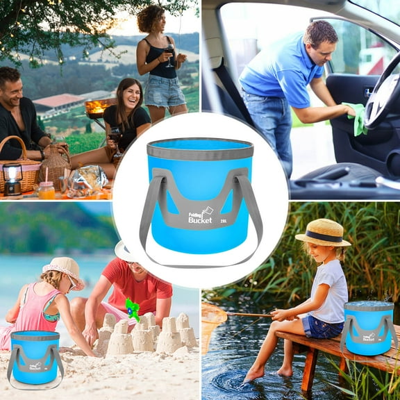 20L Collapsible Bucket Water Container Portable Folding Camp Wash Basin for Outdoor Traveling Hiking Fishing Car Washing Gardening Camping