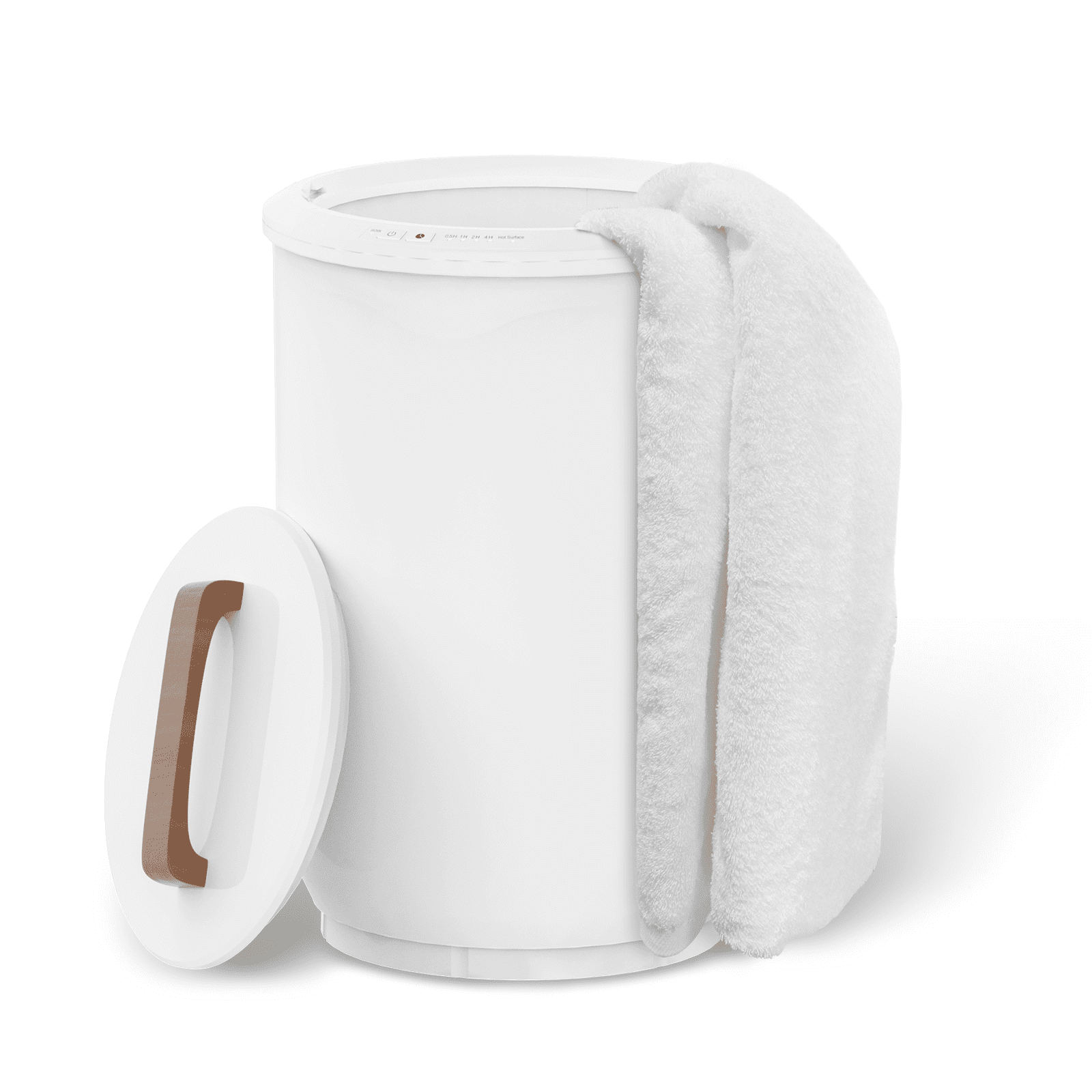 20L Electric Towel Warmer for Bathroom - 450W Wooden Lid Bucket Towel Warmer, Suitable for Two 40X70 Oversized Towels, White