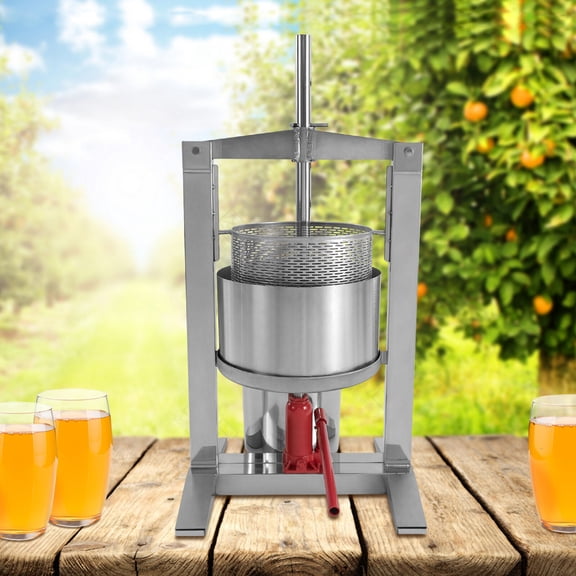 20L Freestanding Heavy-Duty Hand Juicer-Stainless Steel Juice Squeezer Dishwasher Safe Silver Cylinder