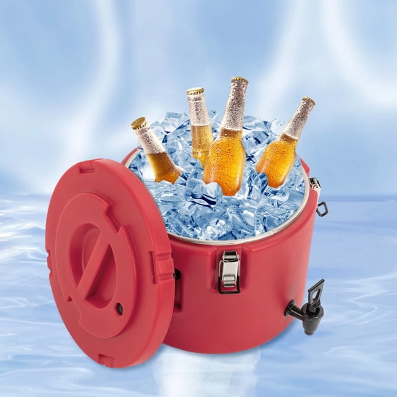 20L  Insulated Beverage Dispenser 304 Stainless Steel, Plastic, PU, Red Commercial Party Server
