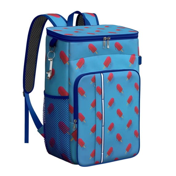 20L Insulated Cooler Backpack for Ice Cream & Dessert - Leakproof Food Pattern Soft Cooler Bag for Summer Picnics, Camping & Beach