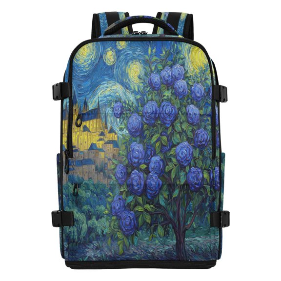 20L Midnight Rose Citadel Travel Backpack Water Resistant Twill Polyester Laptop Backpack with Separate Shoe Compartment for Business Commute Trip Outdoor