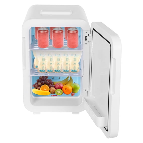 20L Mini Fridge with 2 Shelves Portable Mini Fridge countertop Cooler/Warmer Compact Refrigerator w/LED Digital Display & Car Cigarette Lighter, 10.71 x 13.58 x 16.61 inch