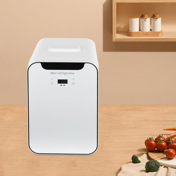 20L Multifunctional Mini Countertop Fridge Semiconductor RefrigerationFridge with LED Digital Display(White)