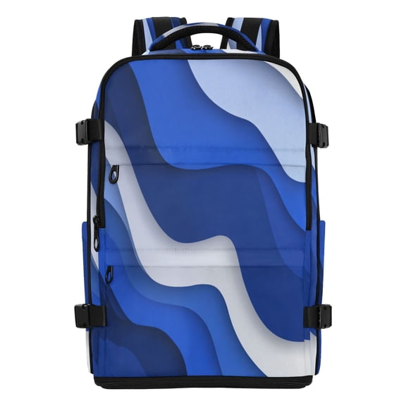 20L Navy Blue Color Palette Travel Backpack Water Resistant Twill Polyester Laptop Backpack with Separate Shoe Compartment for Business Commute Trip Outdoor