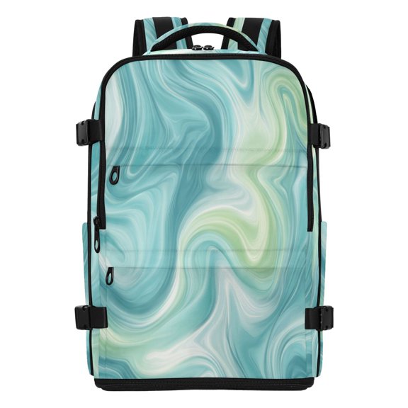20L Oceanic Liquid Marble Design Travel Backpack Water Resistant Twill Polyester Laptop Backpack with Separate Shoe Compartment for Business Commute Trip Outdoor
