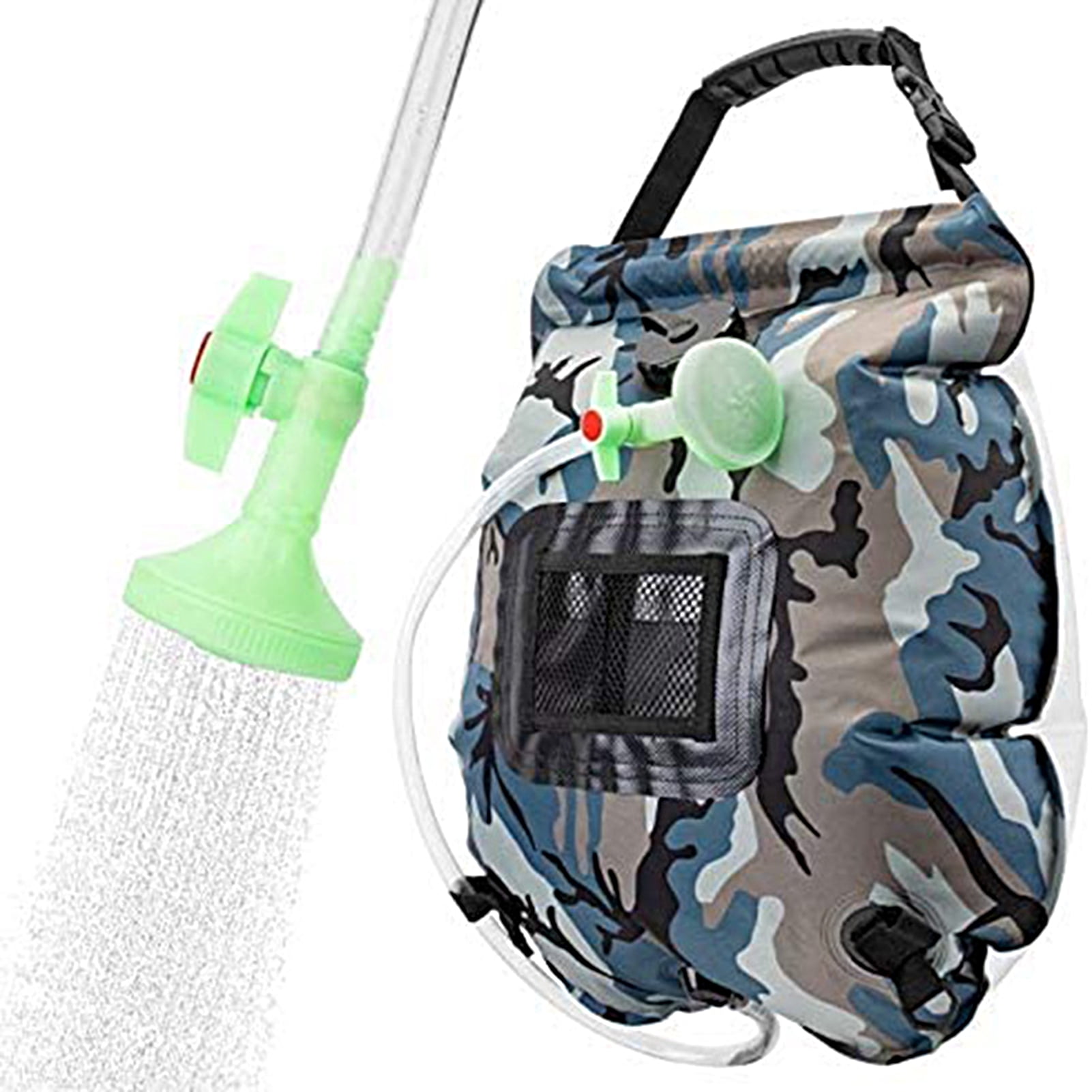 20L Outdoor Shower Bag Folding Leakproof On/Off Switch Shower Head Mesh ...