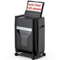 thumbnail image 1 of 20L Paper Shredder, 120-Sheet Cross Cut Level P-4, Shred Paper, with Large Pull Out Bin，Insert Auto Jam Proof System Shredder for Home&Office, 1 of 6
