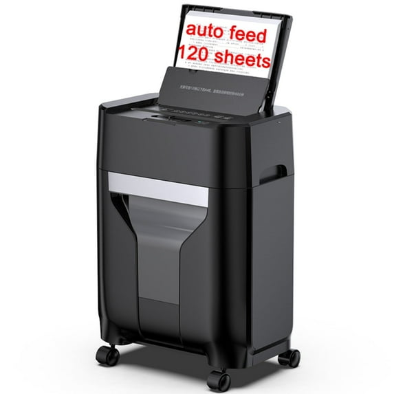 20L Paper Shredder, 120-Sheet Cross Cut Level P-4, Shred Paper, with Large Pull Out Bin,Insert Auto Jam Proof System Shredder for Home&Office