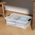 thumbnail image 1 of 20L Plastic Under Bed Storage Containers with Wheels - Clear Stackable Latch Totes for Closet Bedroom Organization, 1 of 6